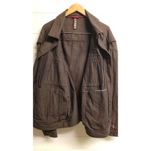 Vtg WILLIE ESCO DUNS Blue Gray Street Denim Jacket XXL 2XL Heavyweight